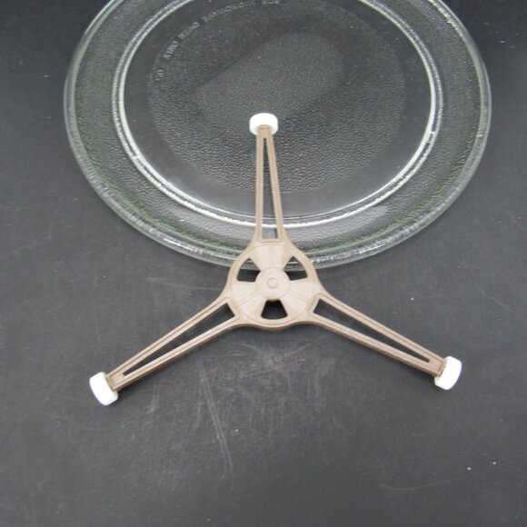Microwave Glass Turntable Plate 9 1/2 Diameter with Roller Ring Preowned - Picture 5 of 8